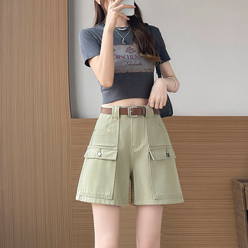 Retro High-Waist Wide-Leg Jorts