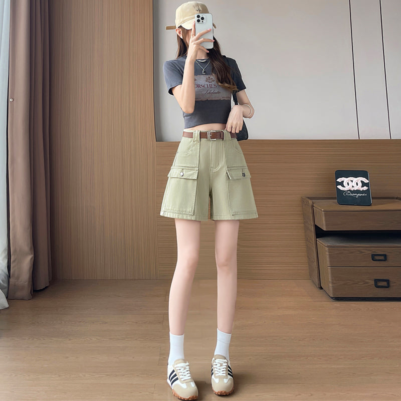 Retro High-Waist Wide-Leg Jorts