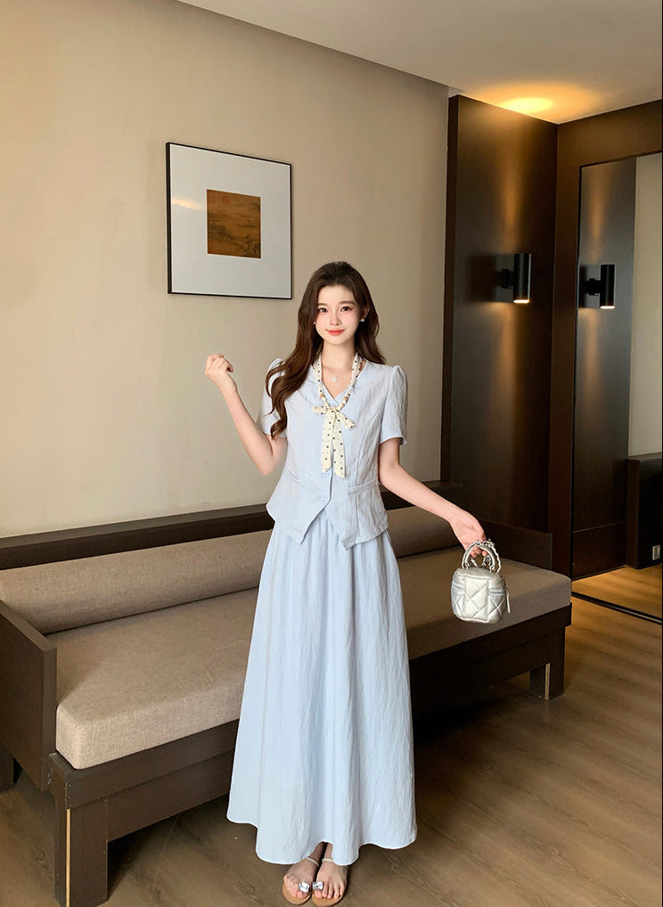 Plus Size Retro Reverie Waistcoat Maxi Dress Set