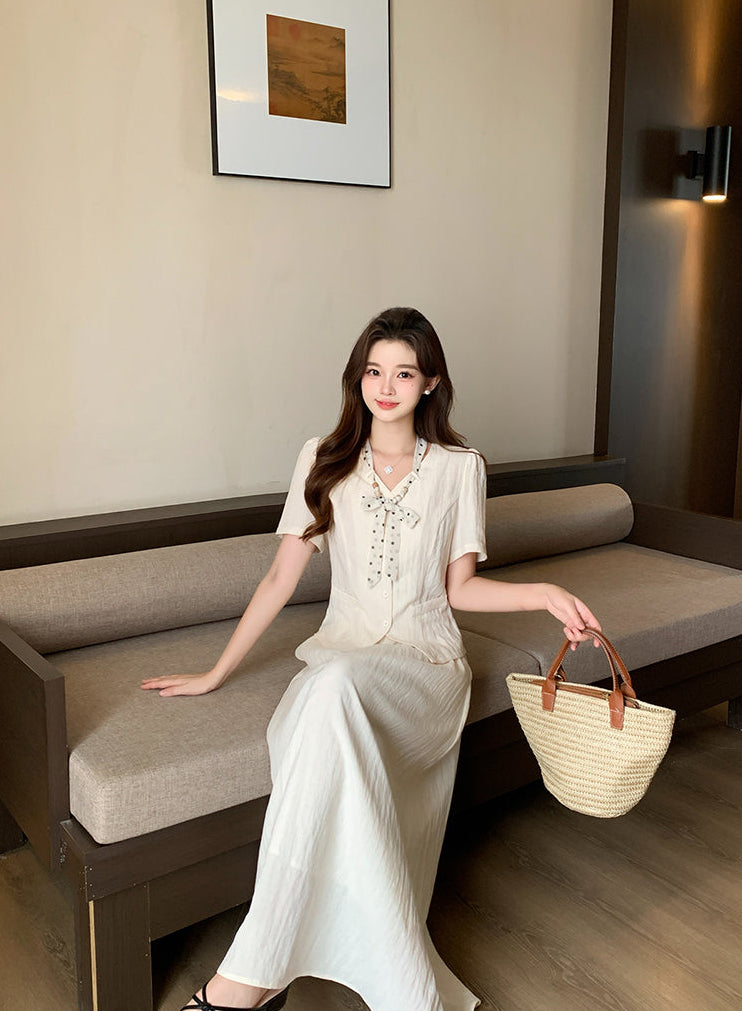 Plus Size Retro Reverie Waistcoat Maxi Dress Set