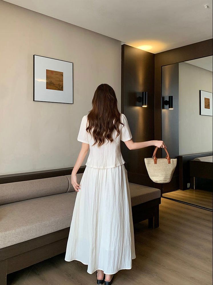 Plus Size Retro Reverie Waistcoat Maxi Dress Set