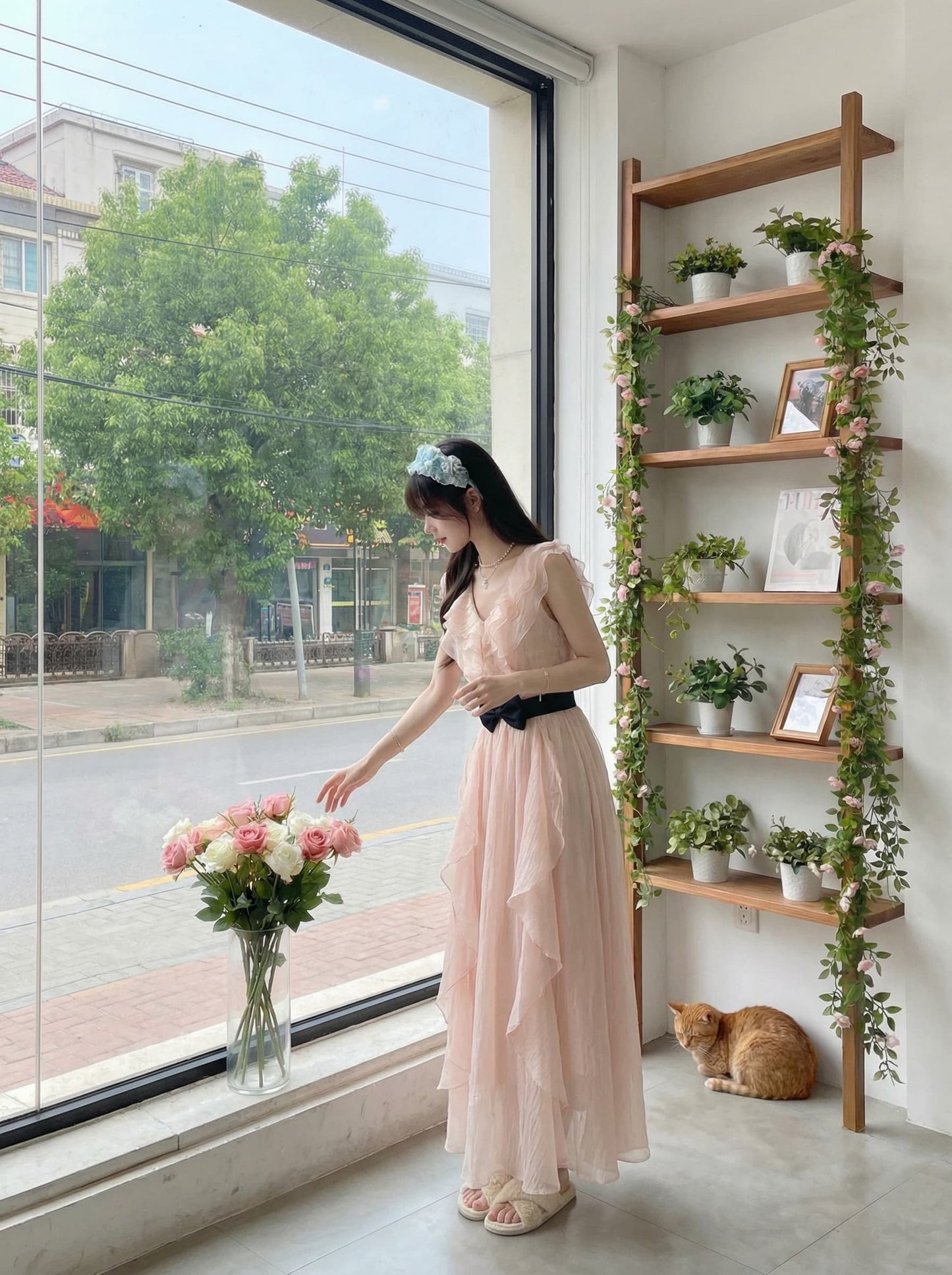 Sweet Serenade Peach Ruffle Dream Dress