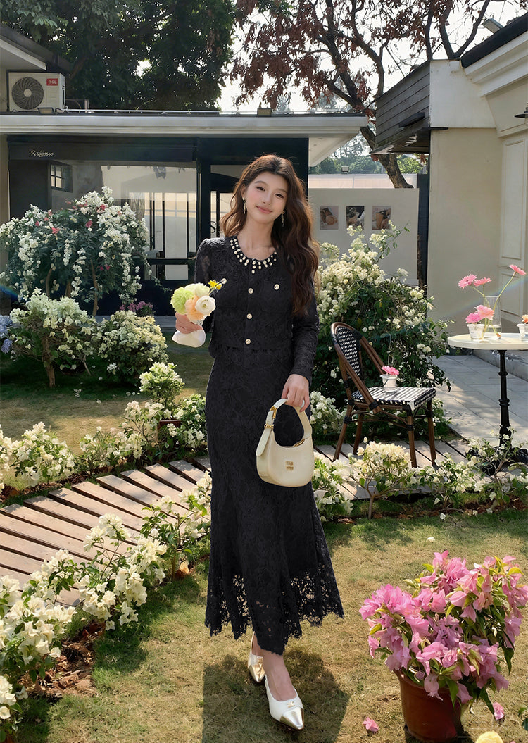 Genevieve Guipure Lace Jacket Dress