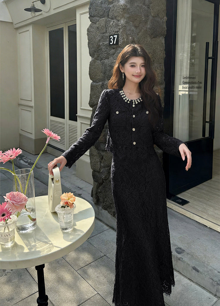 Genevieve Guipure Lace Jacket Dress