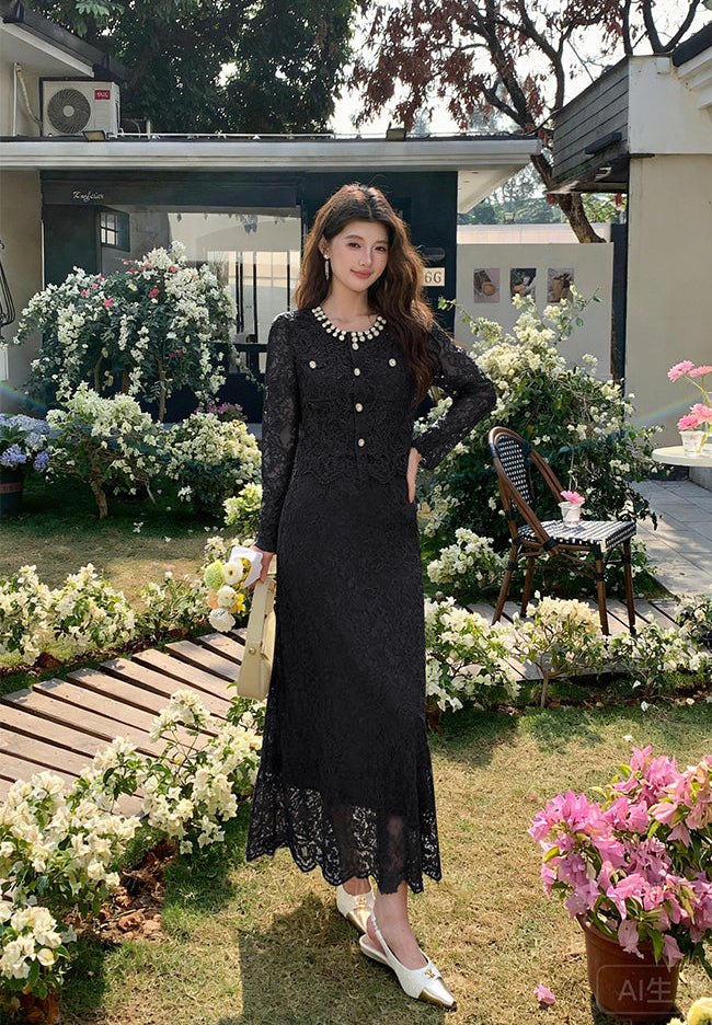 Genevieve Guipure Lace Jacket Dress