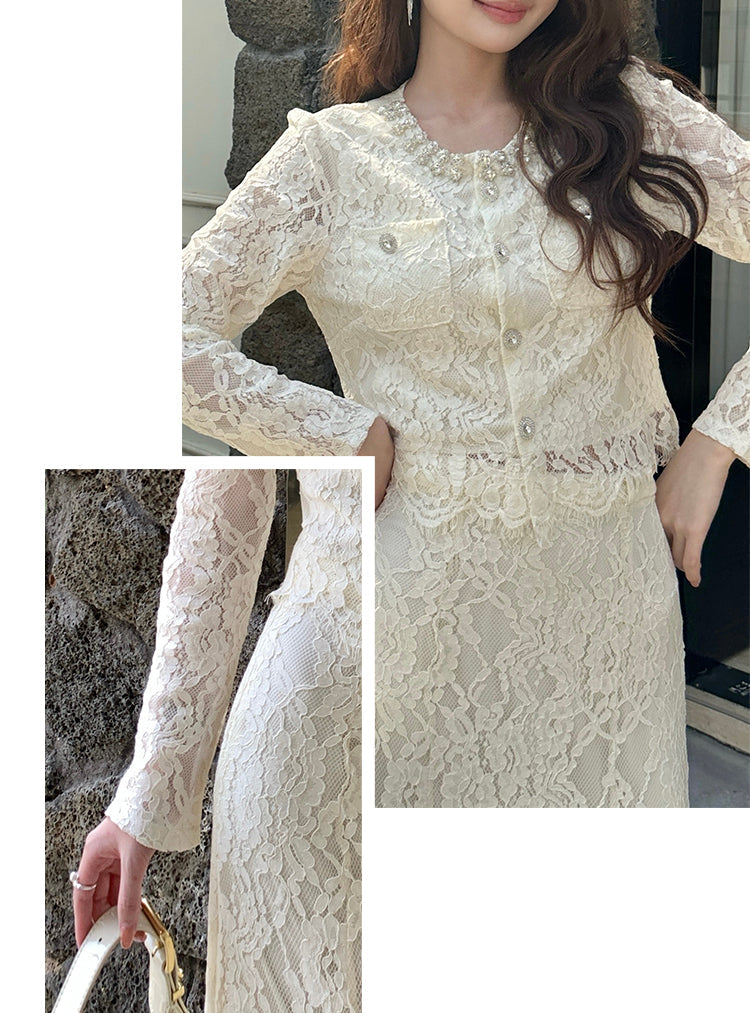 Genevieve Guipure Lace Jacket Dress