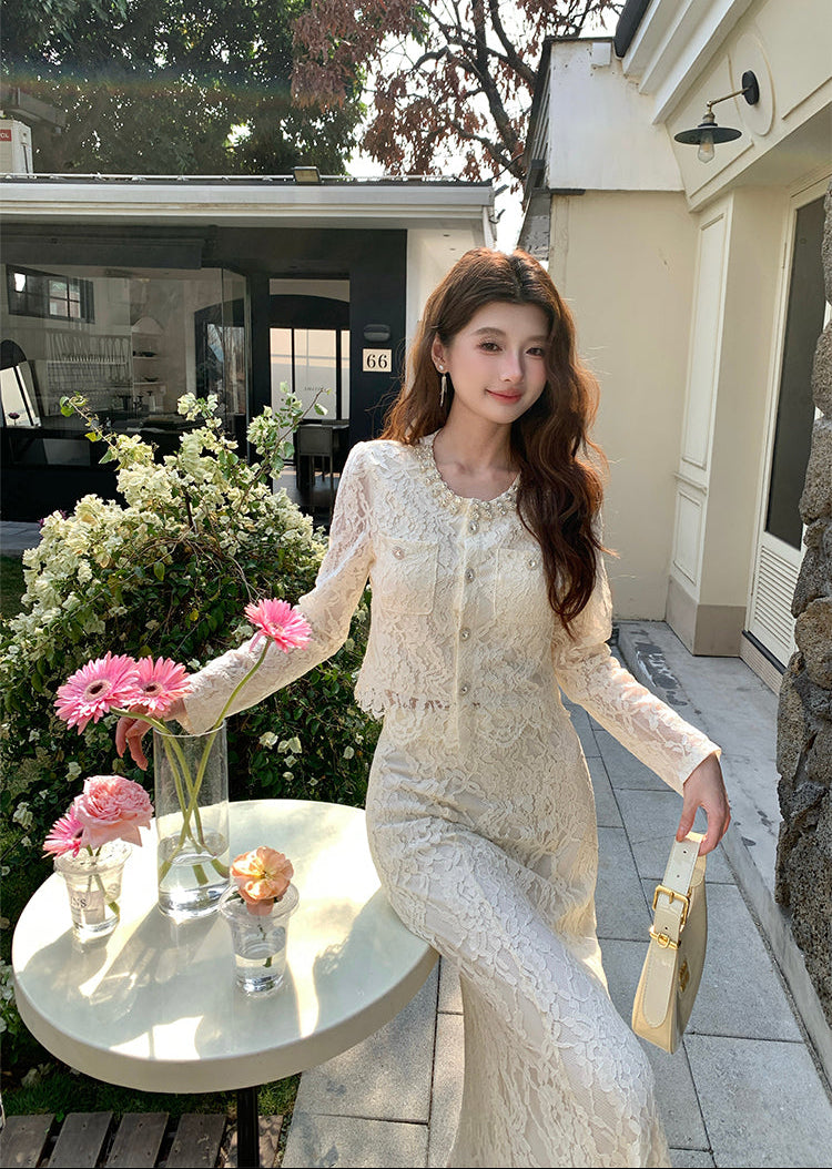 Genevieve Guipure Lace Jacket Dress