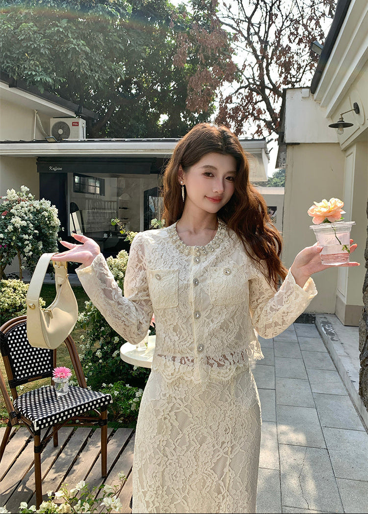Genevieve Guipure Lace Jacket Dress