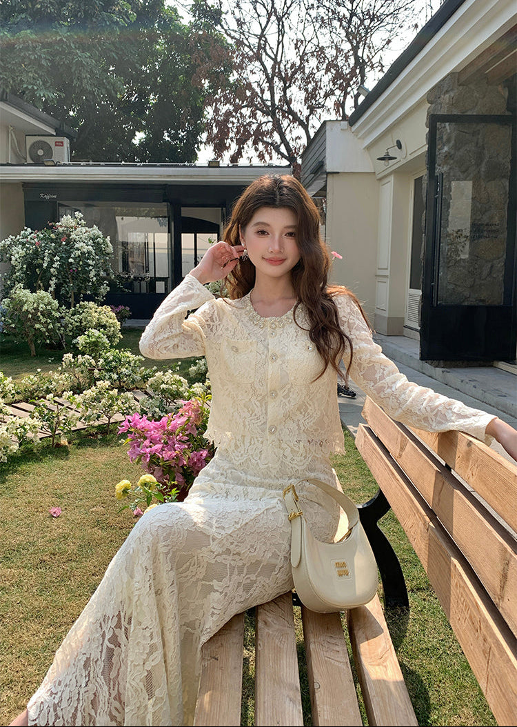 Genevieve Guipure Lace Jacket Dress