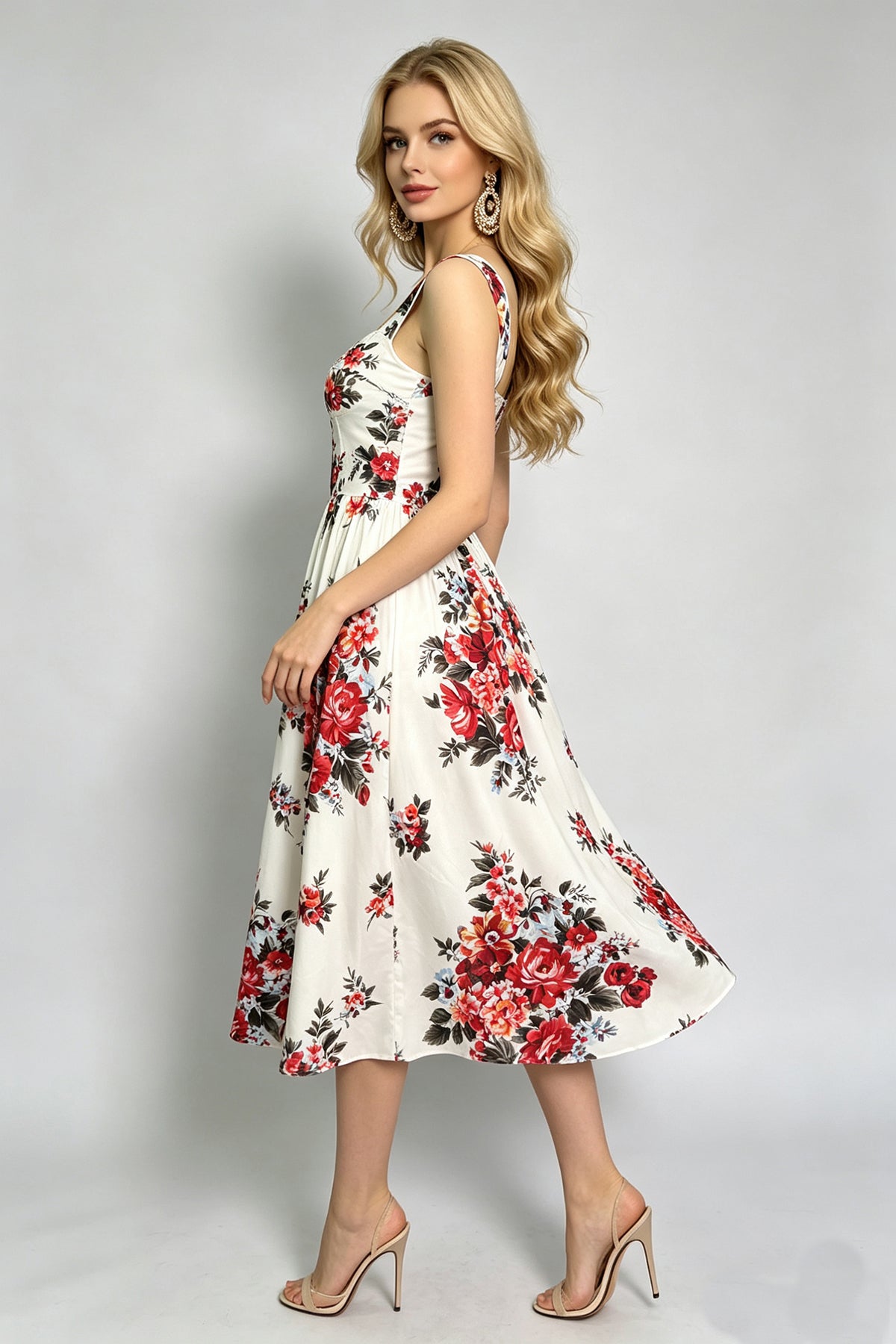 Scarlett Floral Sweetheart A-Line Dress