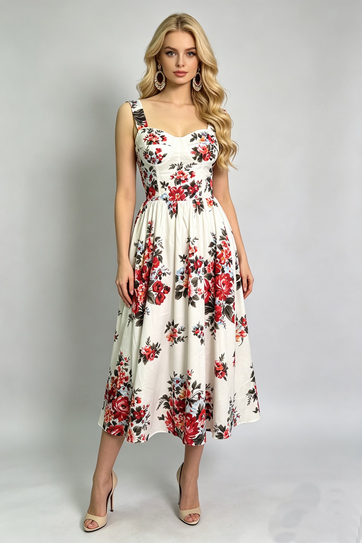 Scarlett Floral Sweetheart A-Line Dress