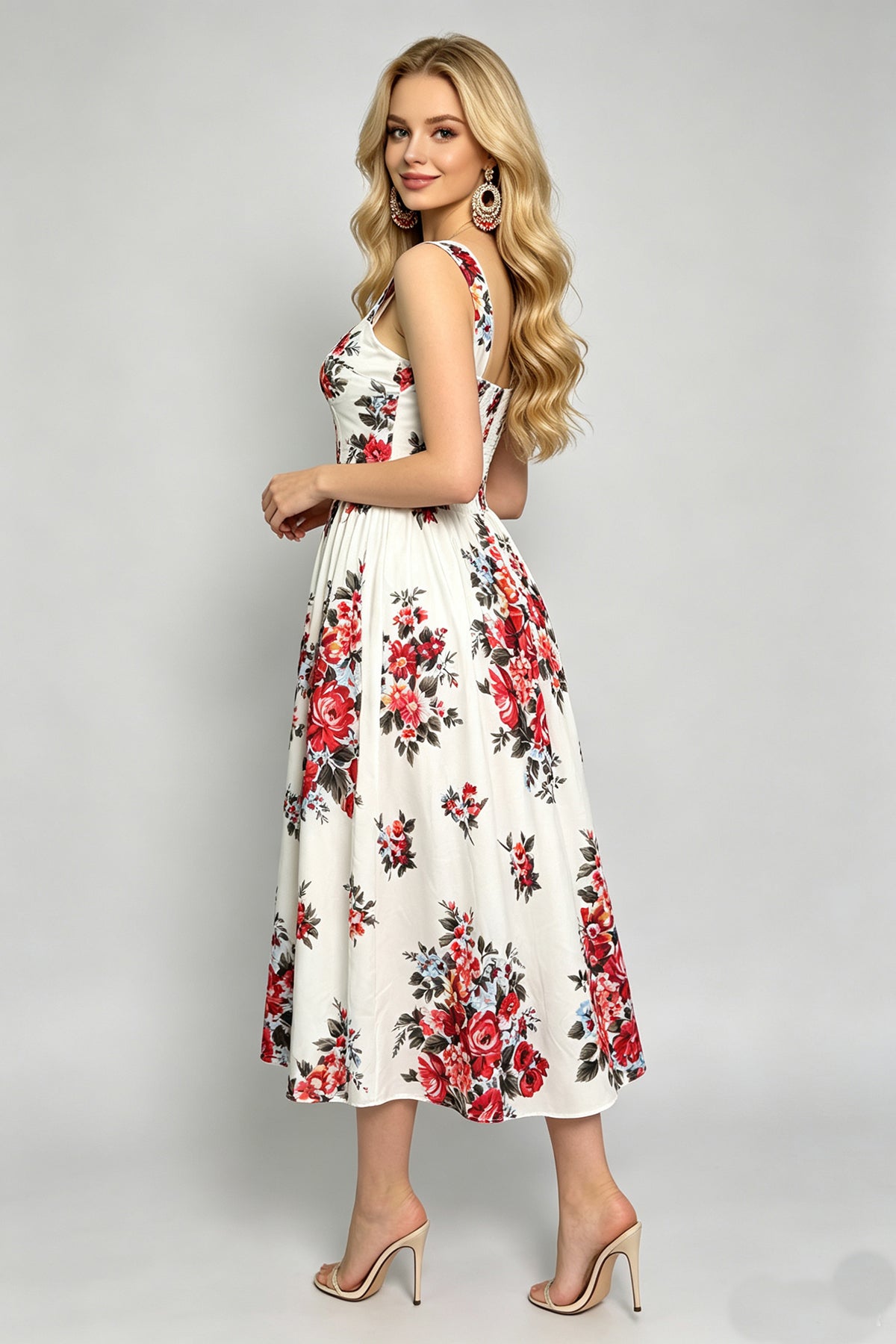 Scarlett Floral Sweetheart A-Line Dress