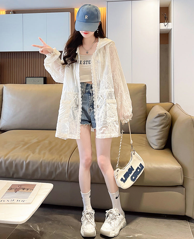 Vintage Flora Sheer Hoodie