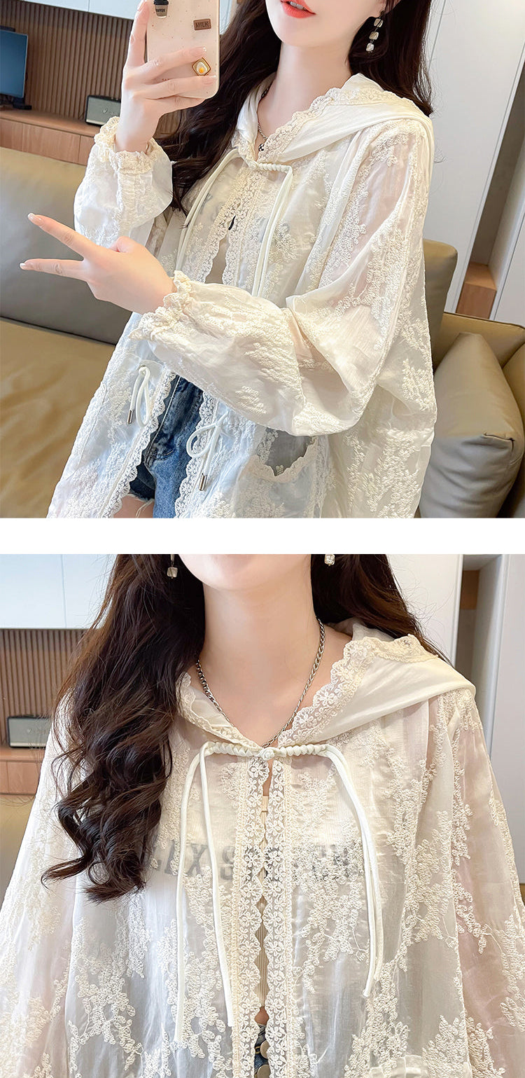Vintage Flora Sheer Hoodie