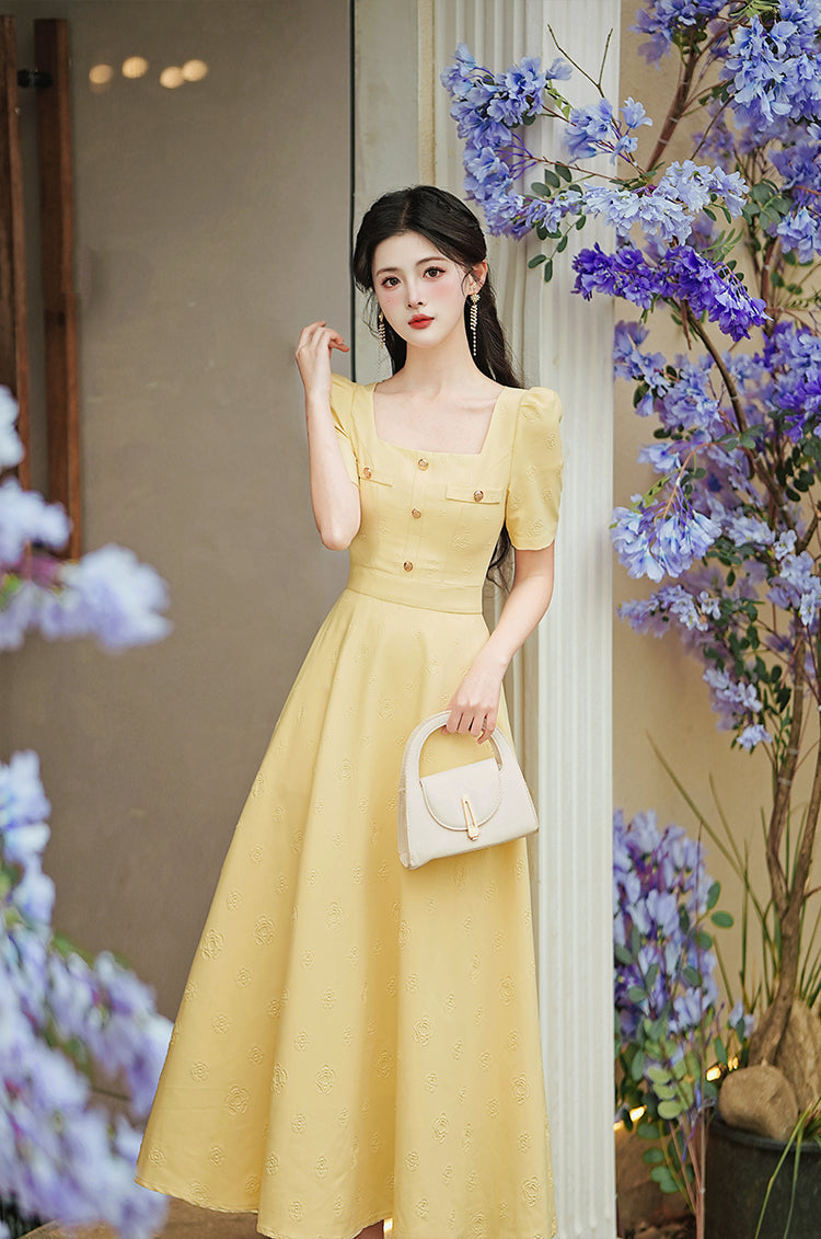 French Rivera Butter Yellow Maxi Dress