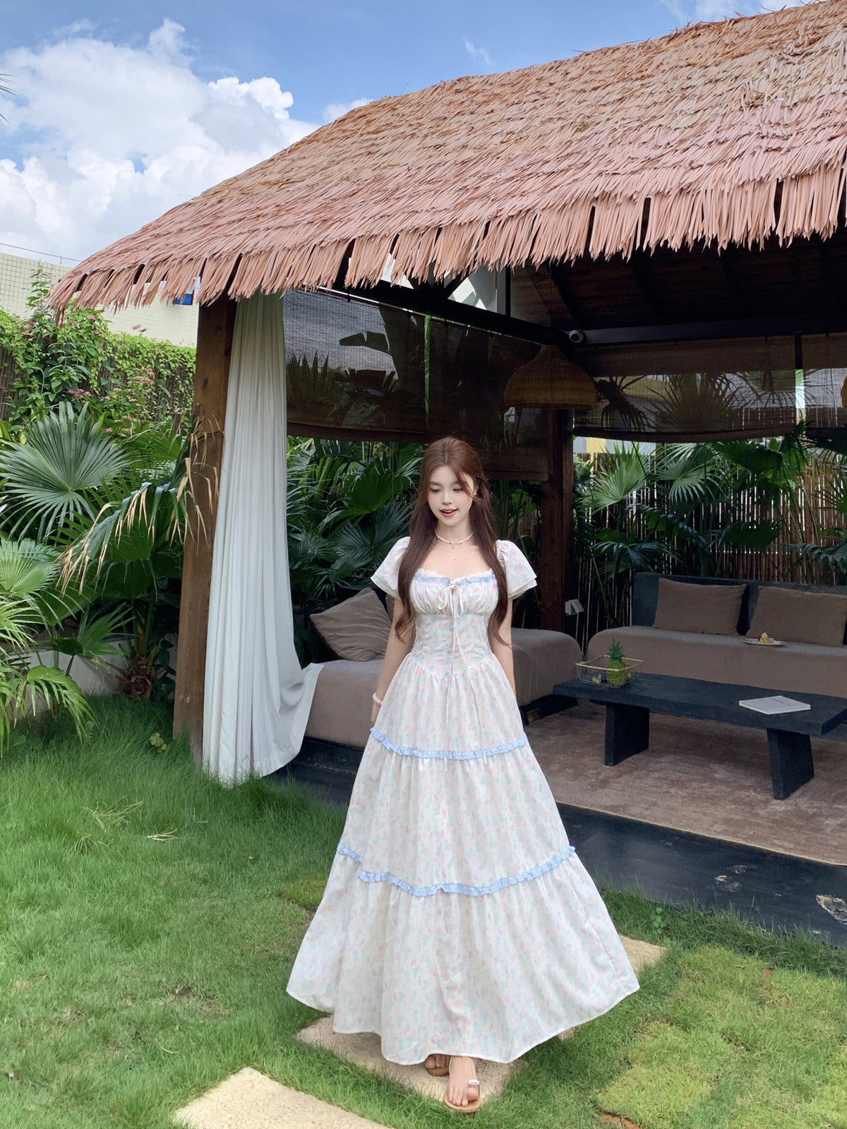 Sky Blue Floral Prairie Dress
