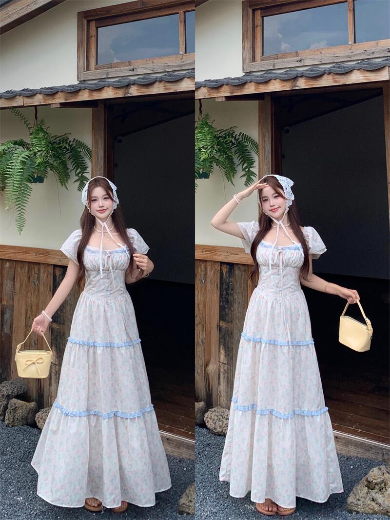 Sky Blue Floral Prairie Dress