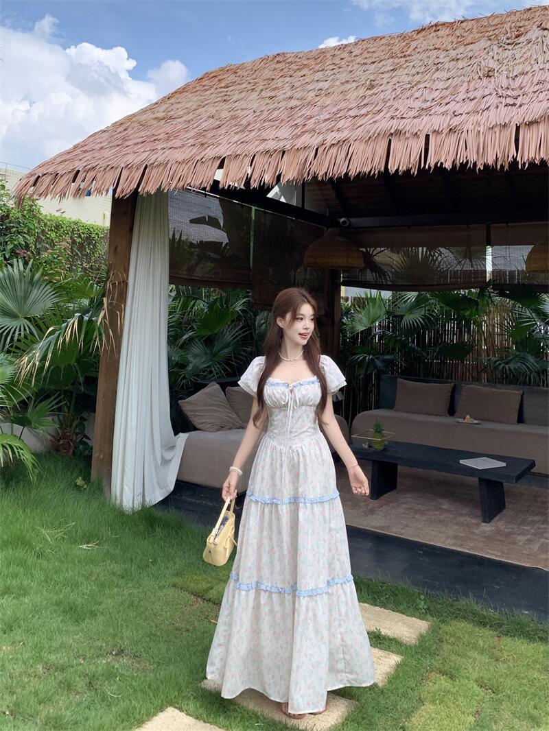 Sky Blue Floral Prairie Dress