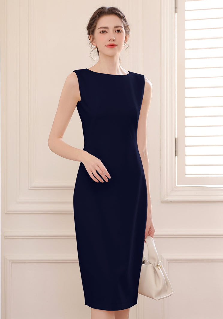 Sleeveless Boatneck Bodycon Sheath