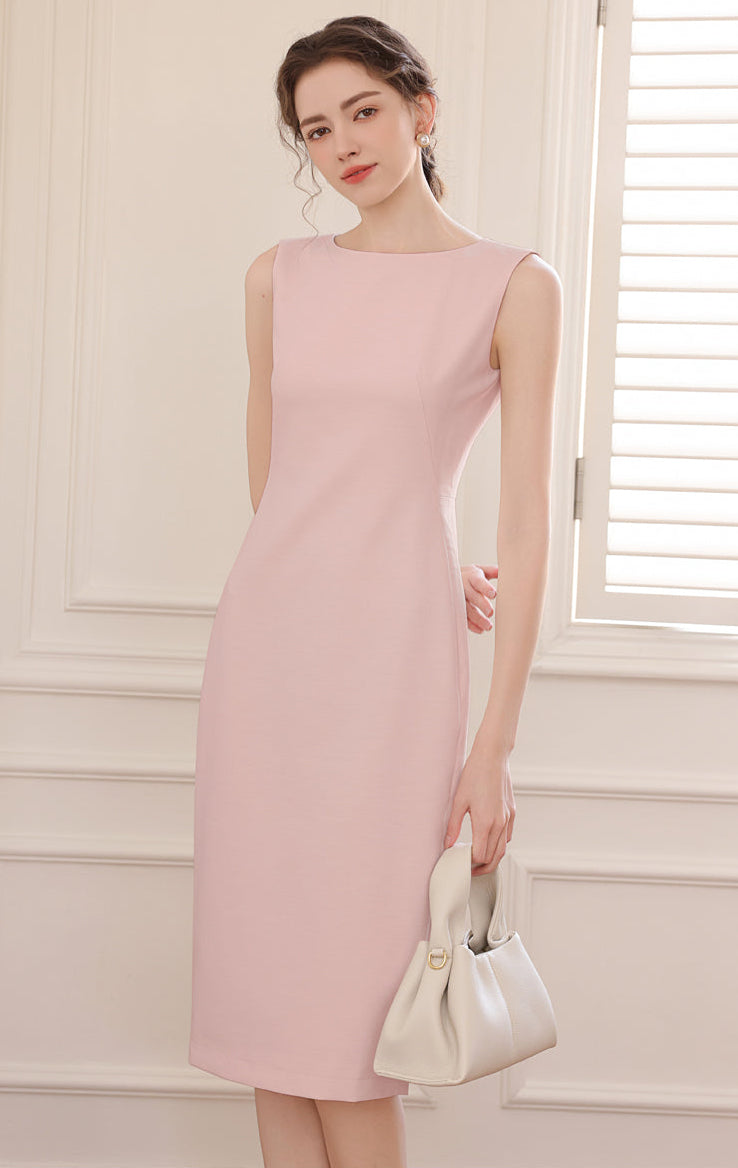Sleeveless Boatneck Bodycon Sheath