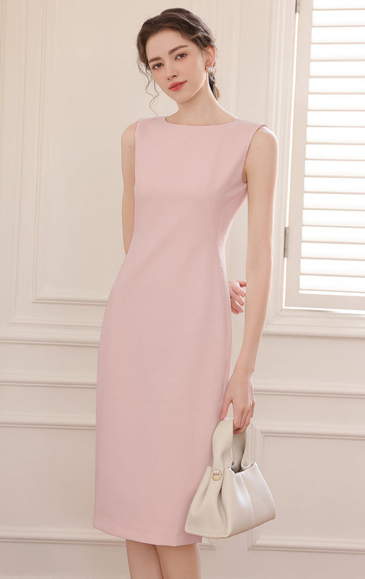 Sleeveless Boatneck Bodycon Sheath