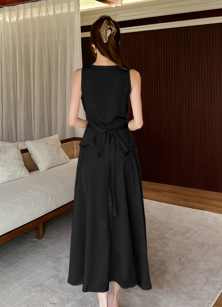 Satin Cowl Top & Maxi Skirt Set