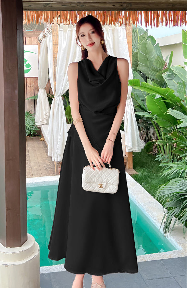 Satin Cowl Top & Maxi Skirt Set