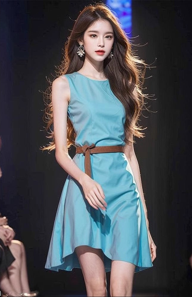 Sienna-Belted Sleeveless Fit & Flare