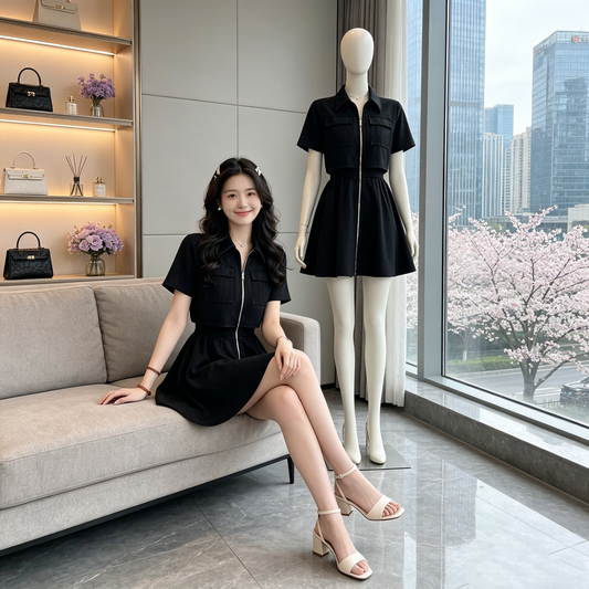 Structured Cotton Cargo Dress