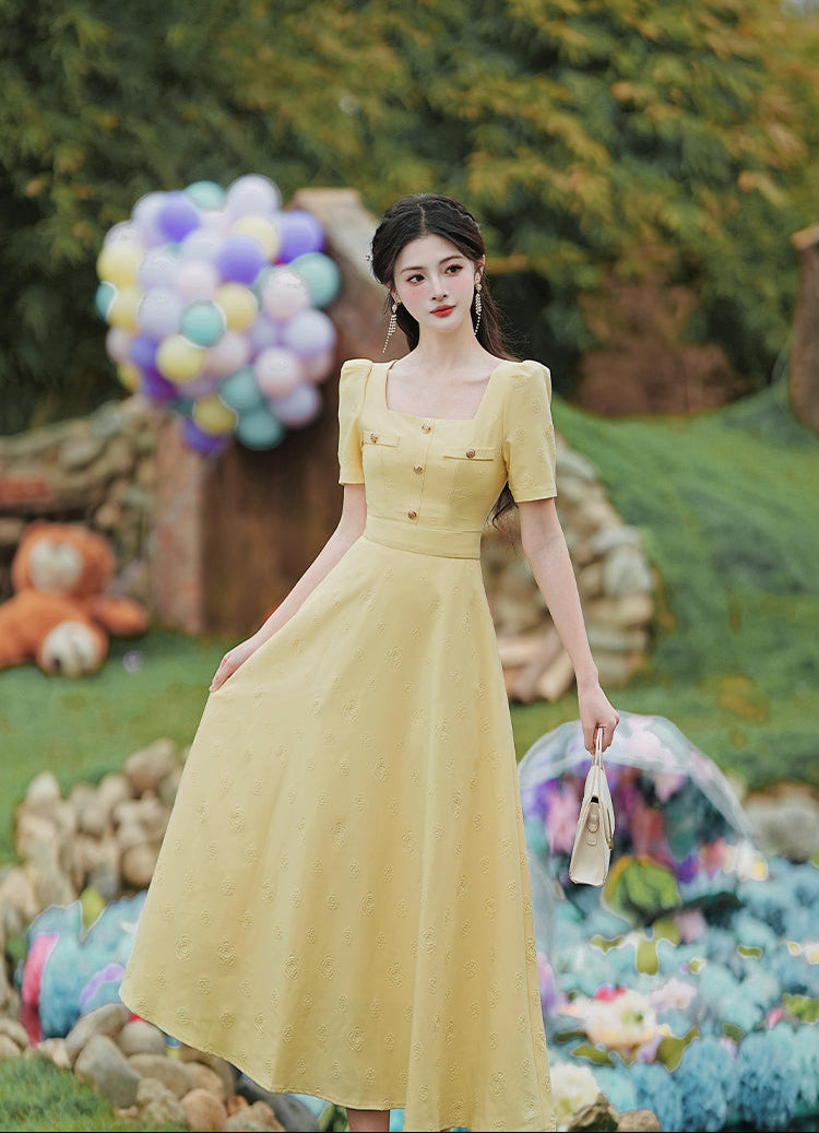 French Rivera Butter Yellow Maxi Dress