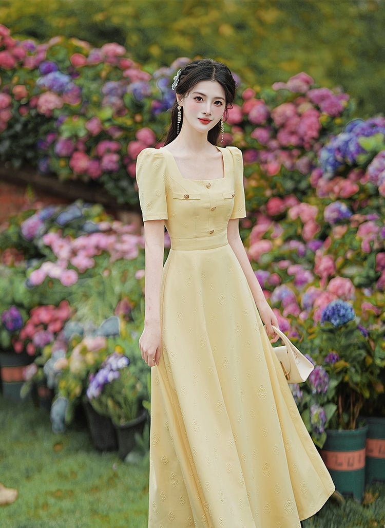 French Rivera Butter Yellow Maxi Dress