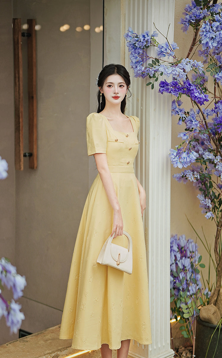 French Rivera Butter Yellow Maxi Dress