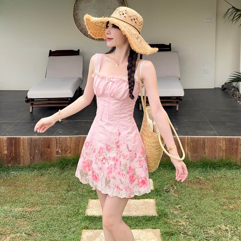 Sweetheart Floral Milkmaid Mini Dress