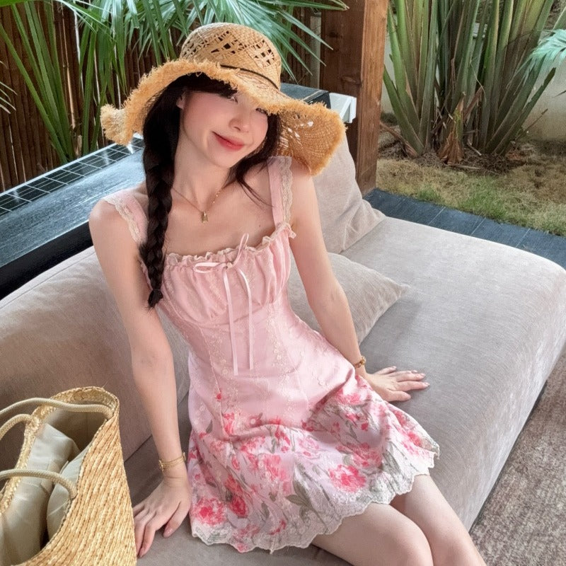 Sweetheart Floral Milkmaid Mini Dress