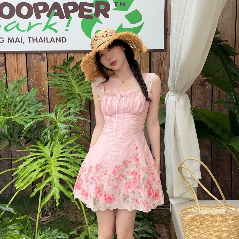 Sweetheart Floral Milkmaid Mini Dress