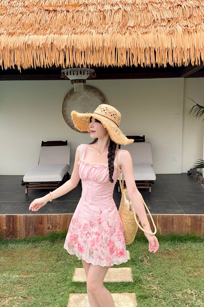 Sweetheart Floral Milkmaid Mini Dress