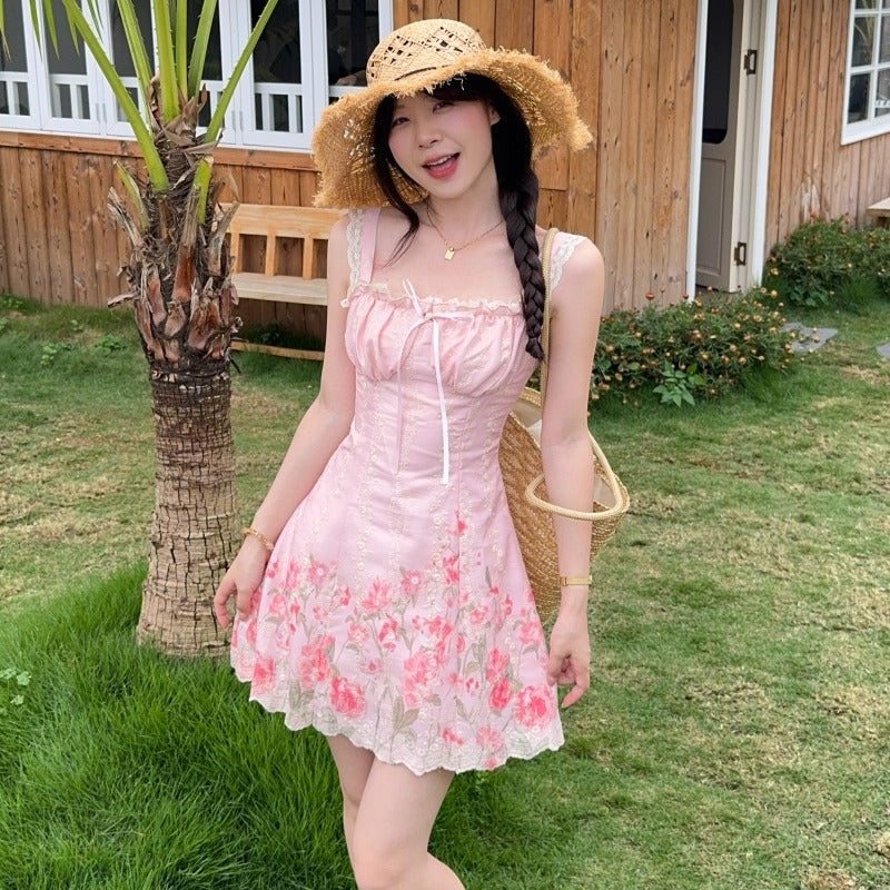 Sweetheart Floral Milkmaid Mini Dress