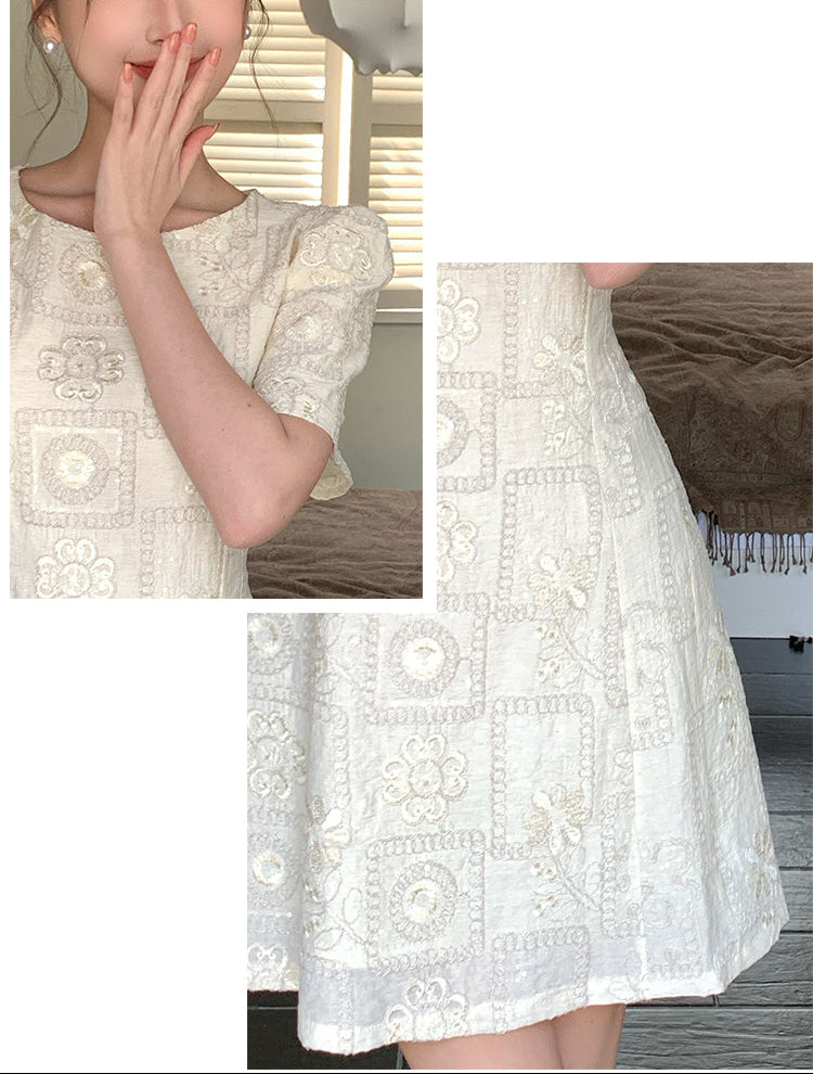 Sweethheart Floral Textured Doll Dress