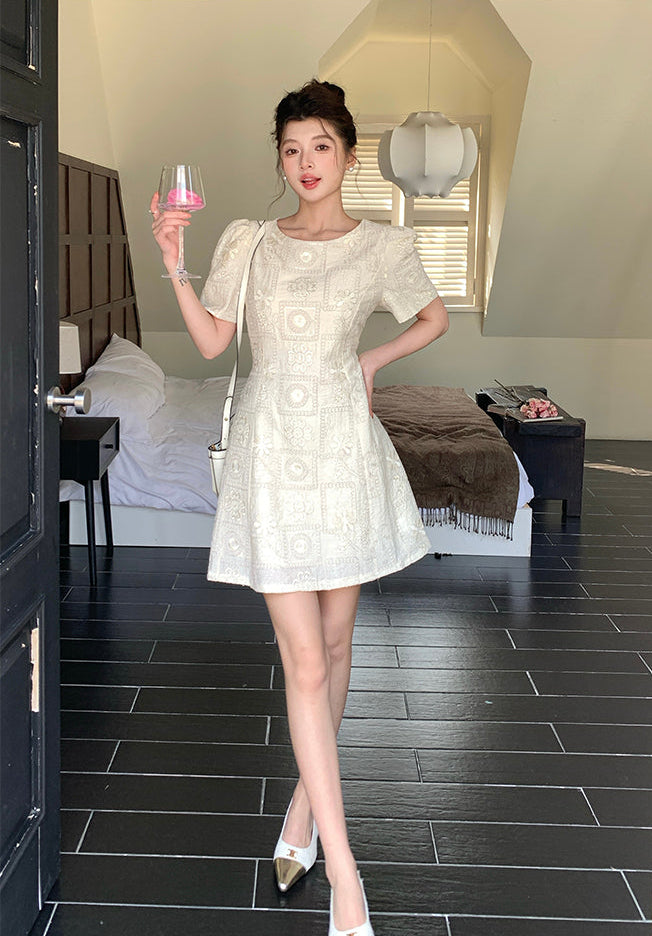 Sweethheart Floral Textured Doll Dress