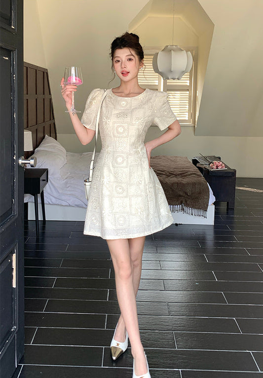 Sweethheart Floral Textured Doll Dress