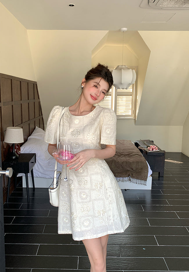Sweethheart Floral Textured Doll Dress