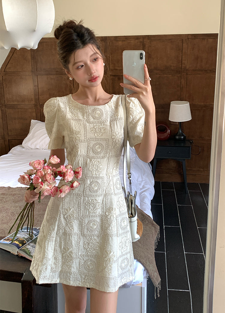 Sweethheart Floral Textured Doll Dress