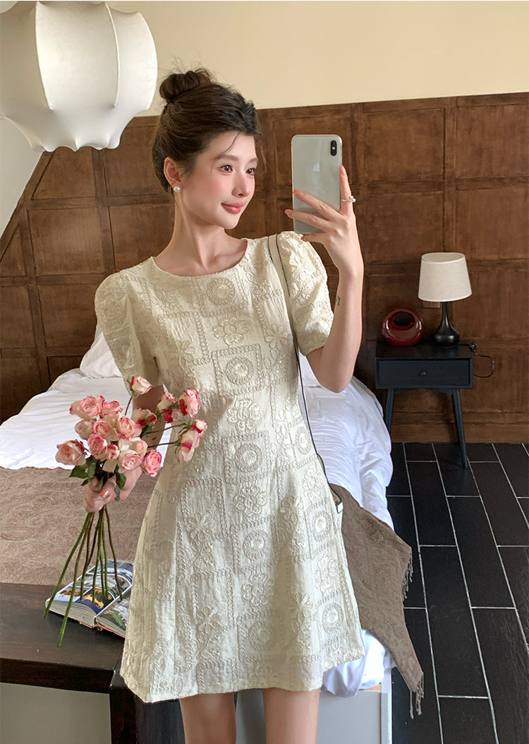 Sweethheart Floral Textured Doll Dress