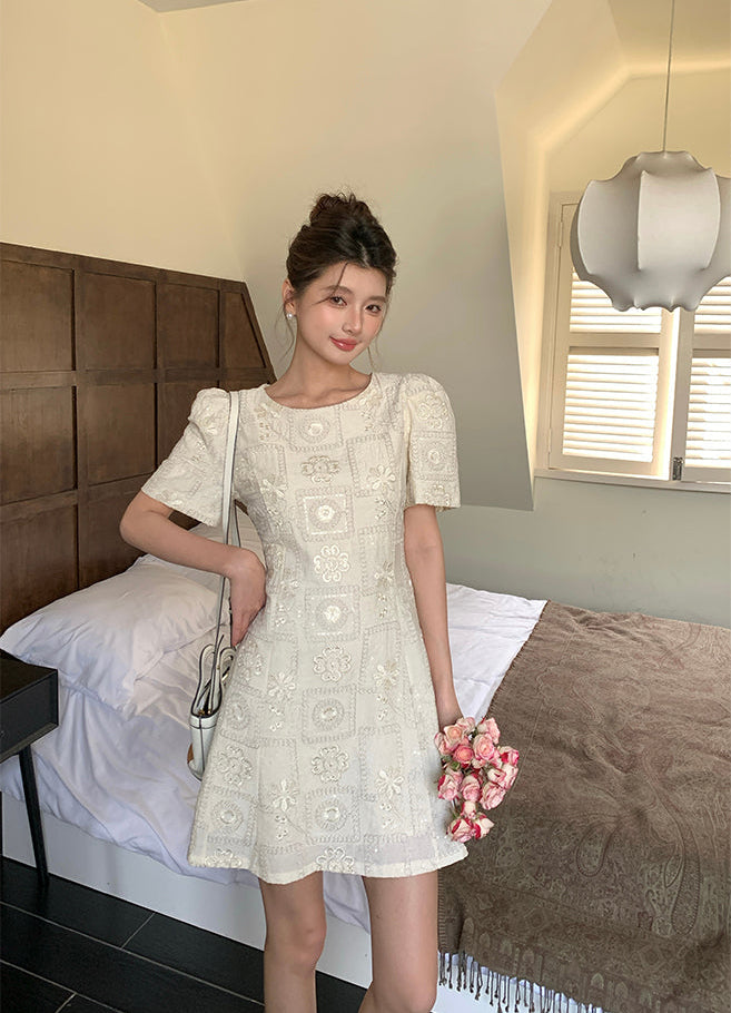 Sweethheart Floral Textured Doll Dress