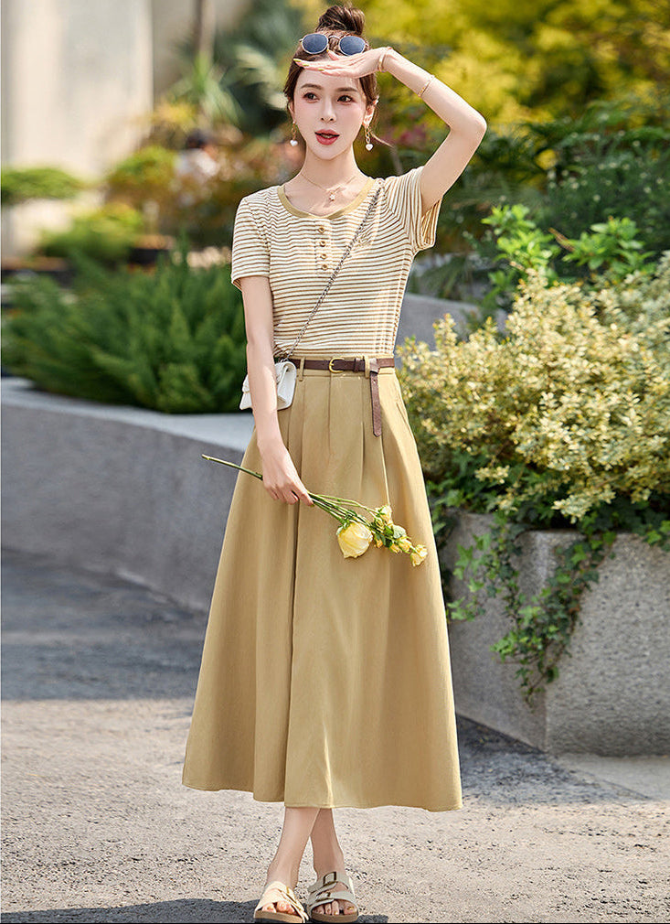 The Saint-Tropez Knit And Pleated Midi Set