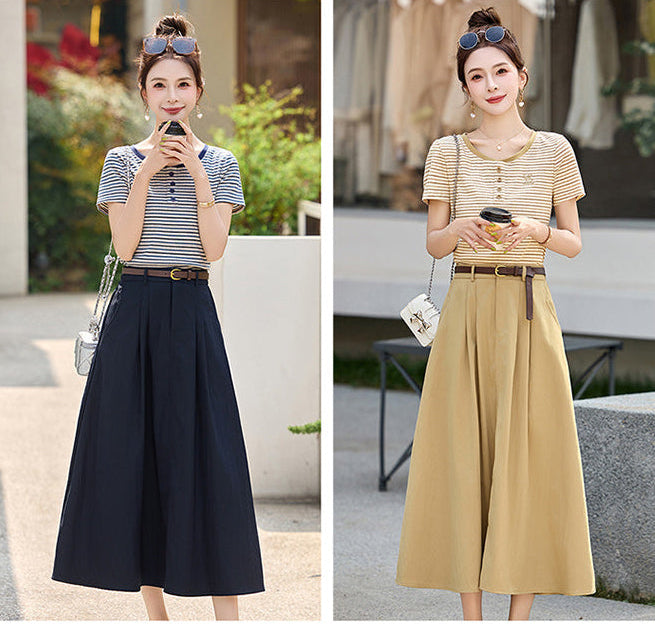 The Saint-Tropez Knit And Pleated Midi Set