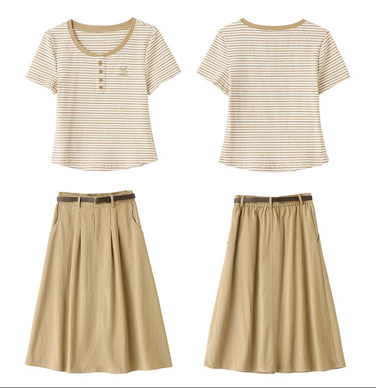 The Saint-Tropez Knit And Pleated Midi Set