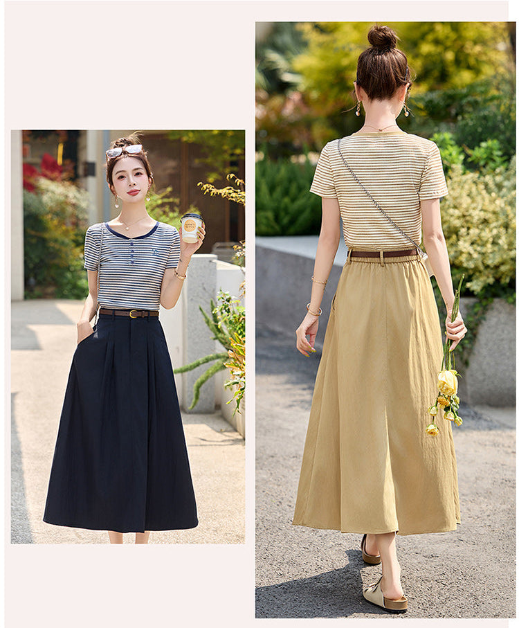 The Saint-Tropez Knit And Pleated Midi Set