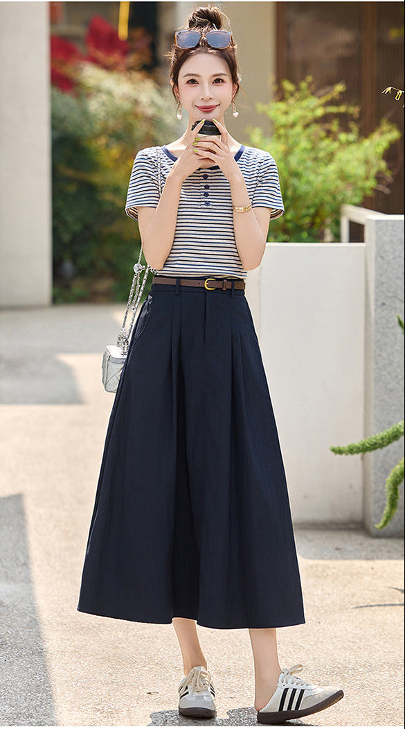 The Saint-Tropez Knit And Pleated Midi Set