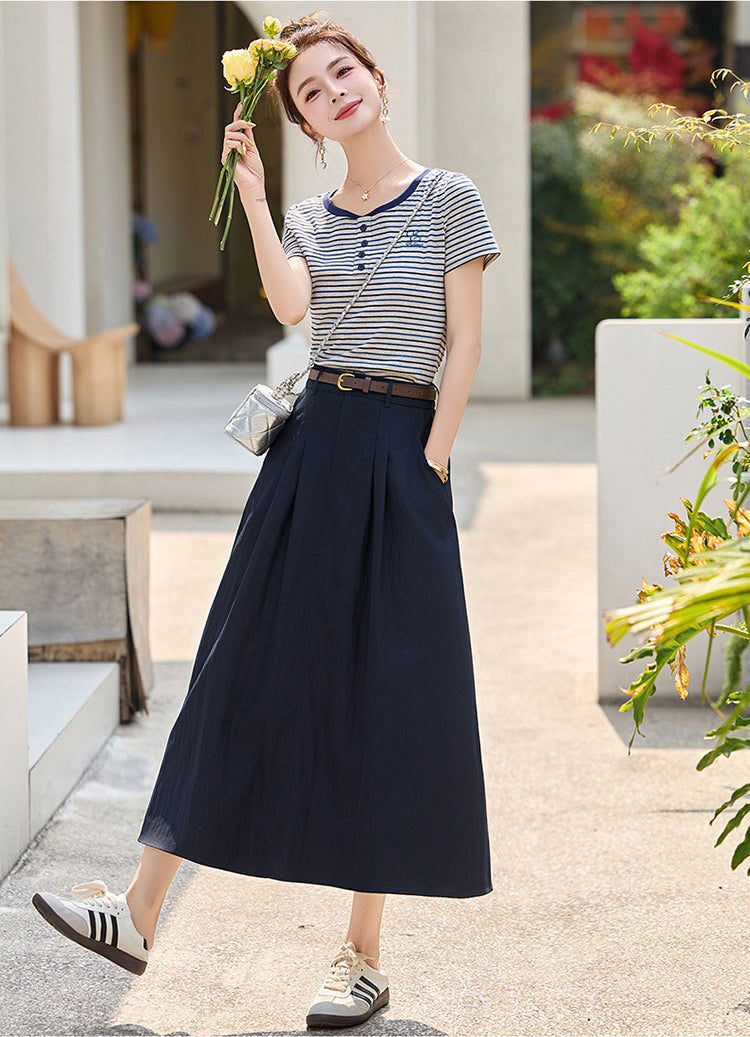 The Saint-Tropez Knit And Pleated Midi Set